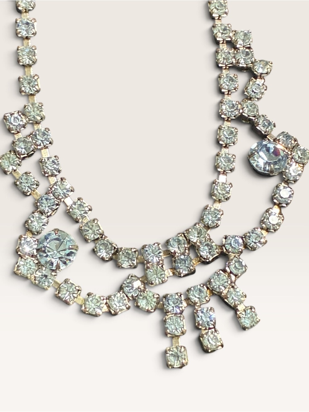 Light Blue Rhinestone Statement Necklace